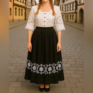 Ernst‎ Licht Oktoberfest German Folk Maxi Skirt & Blouse Set Size 14